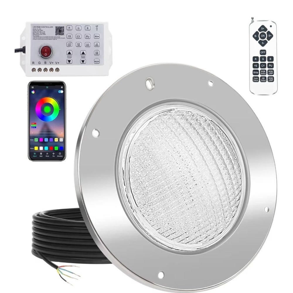 Lamroro 60W 10 Inch LED Inground Pool Light Color Changing 12V IP68 Waterproof